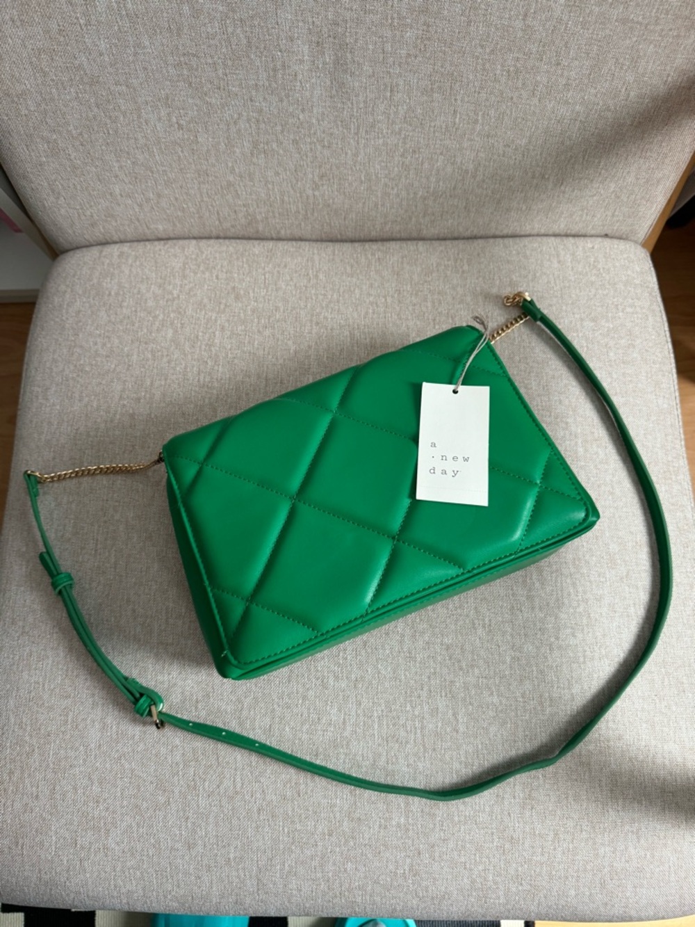 A New Day quilted emerald green shoulder crossbody bag